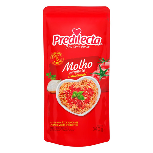 Imagem 1 de 1 de Molho de Tomate Tradicional Predilecta sem glúten em sachê 340 g