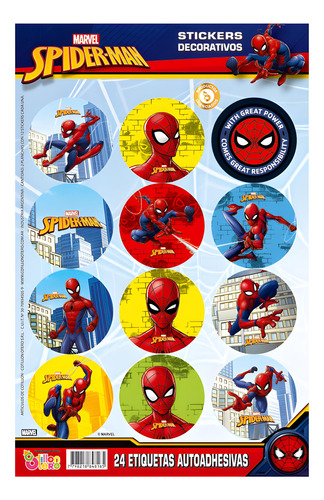 Stickers En Plancha Hombre Araña (plancha 2 X 12)