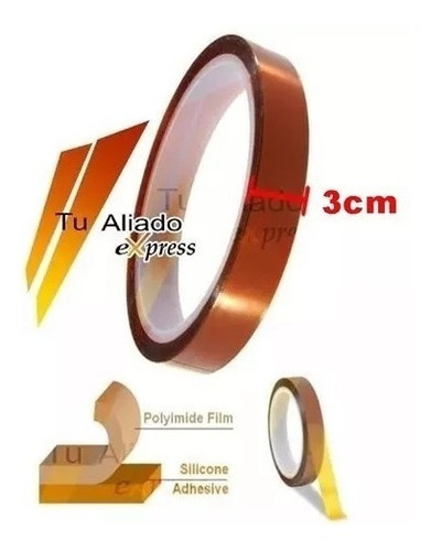 Cinta Termica Aislante Poliamida Kapton Rollo 1.1 Cm X 38m