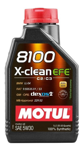 Oleo De Motor Motul 8100 X-clean Efe 5w30 1l 100% Sintetico