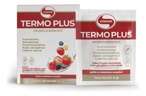 Termo Plus (30 Sachês De 4g) -frutas Vermelhas Gengibre