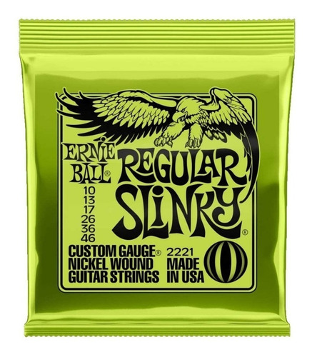 Encordado Guitarra Eléctrica Ernie Ball Regular Slinky 10/46