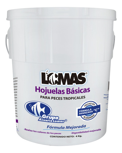 Alimento Para Peces Tropicales Hojuela Básica Lomas 4kg