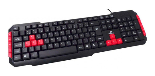 Teclado Gamer Multimidia Goldentec Preto/vermelho