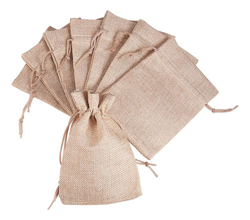 20x Pequeña Bolsa De Yute De Lino De Arpillera Bolsa De