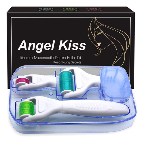 Derma Roller Para Cara Y Cuerpo - Angel Kiss 4 En 1 Kit De .