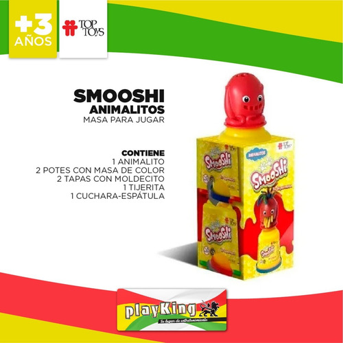 Imagen 2 de 8 de Smooshi Masa X 2 Potes Molde Animalitos Top Toys - Playking