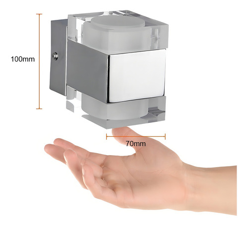 Lampara Sobreponer Muro Cromado Luz Suave Cálida TLLED-500/6W/CR Tecnolite