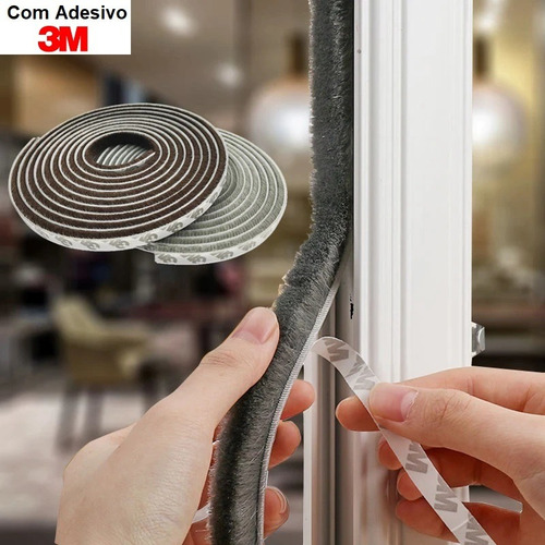 Veda Fresta Escova Vedação Janela Porta 10x7 - 20 Metros