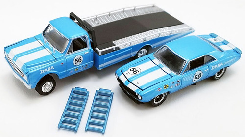 Pack Camion Trailer Y Auto Chevrolet Camaro V2 1:64