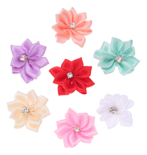40 Diademas De Flores Para Niñas De 3 Cm Con Pelo De Diamant