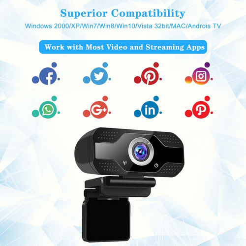 // Cámara De Seguridad Wifi 1080p Usb 2mp Webcam