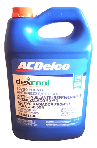 Refrigerante Acdelco Importado 50/50 Galon 4 Litros 