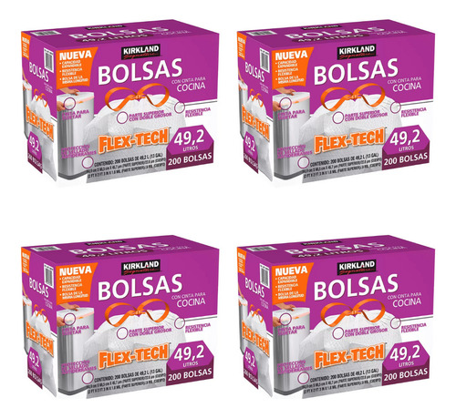 Kirkland Bolsas Para Basura Con Cinta 800 Piezas Blanco