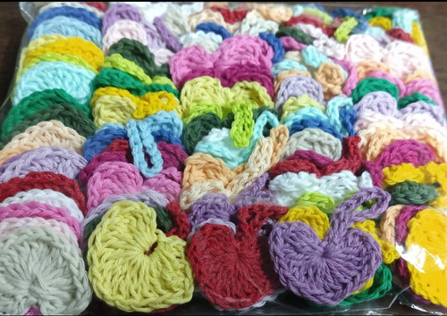 Tags Corazones Tejidos Al Crochet X 100 Unidades 