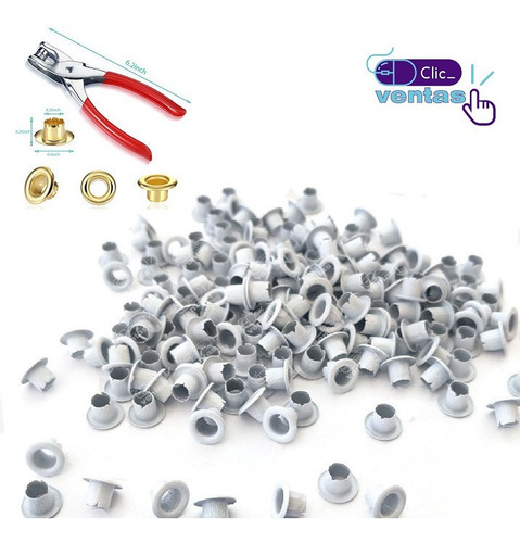 Imagen 1 de 7 de Ojal / Ojalillo Metalico 9*4.5*5mm P/remachadora