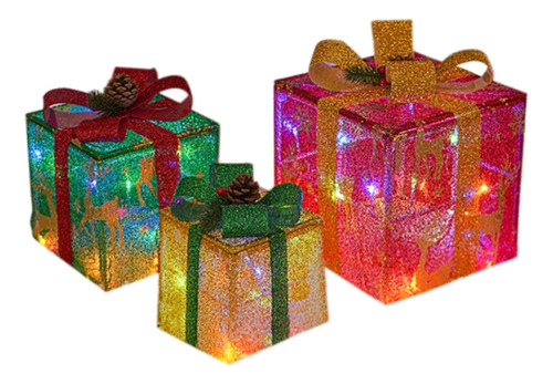 Caixas De Iluminação Led De Natal, Caixa De Presente Brilhan