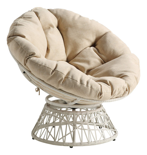 Osp Home Furnishings  Silla Papasan De Mimbre Con Giro D.