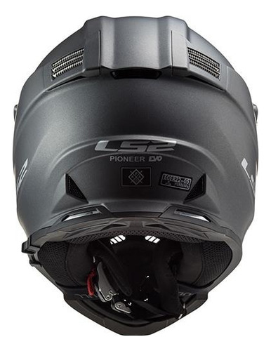 Casco Cross City Ls2 Pioneer Evo Solid Titanium Mx436 Gris Solido Xl