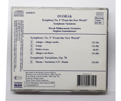 Dvorak - Symphony N 9 - From The New World (Usado)