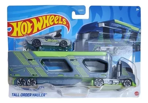 Hot Wheels caminhão locomotiva com engate carrega carrinho e carro de  corrida com estrela