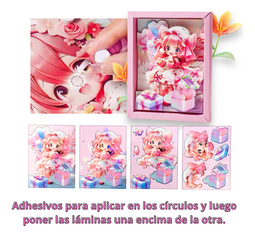 Cuadro Efecto 3d Para Armar Dibujo Anime Cod. 7781-a Violeta