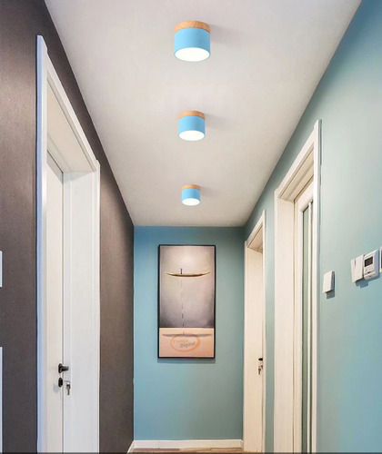 Lampara De Techo O Pared Led Luminaria Iluminacion 7w Celeste