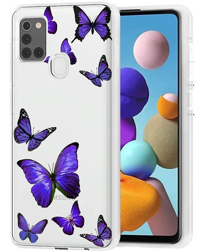 Funda Para Samsung Galaxy A21s - Mariposas Violeta