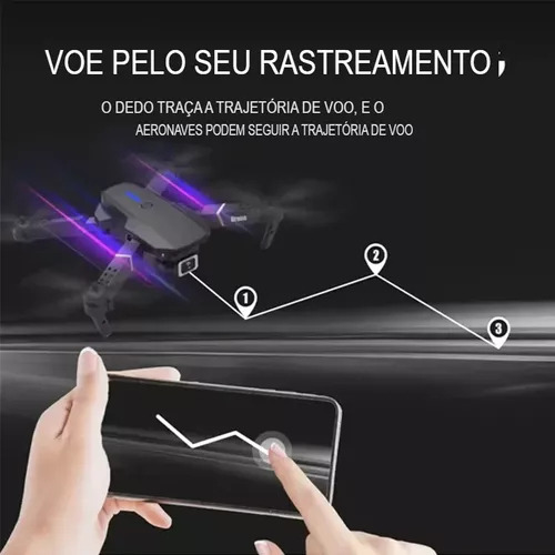 Drone E88 Pro Com Câmera Dupla E Wifi Com Case Cor Preto