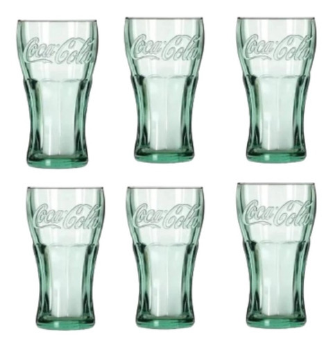 Vaso Coca Cola Cristal Libbey Vintage 495 Ml 6 Piezas Cocina Color Verde