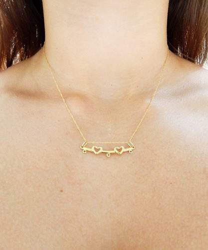 Pingente Canga Para 3 Pingentes De Filhos Em Ouro 18k Cor Amarelo