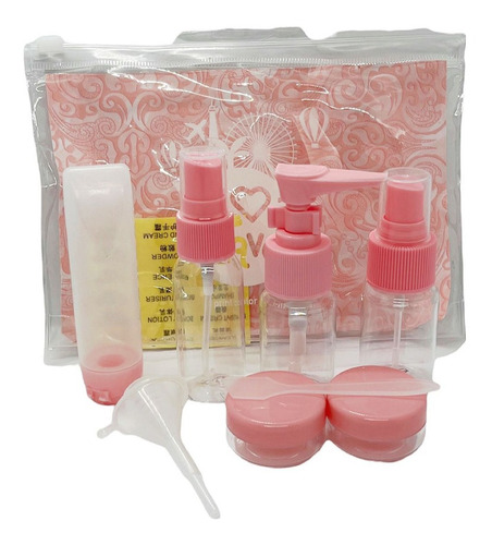 Kit Juego Botellas Plasticas Viaje Vacias Set X9 Shampoo Etc