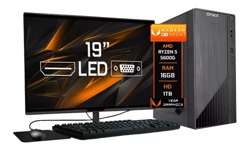 Pc Gamer Completo Amd Ryzen 5 5600g 16gb Vega 7 Hd 1tb