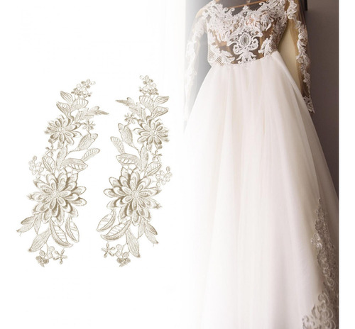 2 Elegantes Adornos Florales De Encaje Para Ropa Y 2