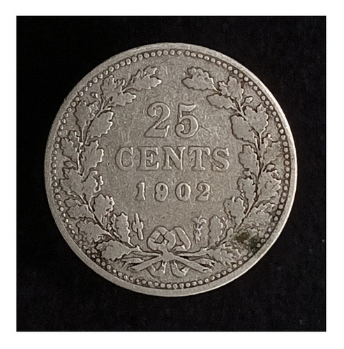 Holanda 25 Cent 1902 Bueno Plata Km 120.2