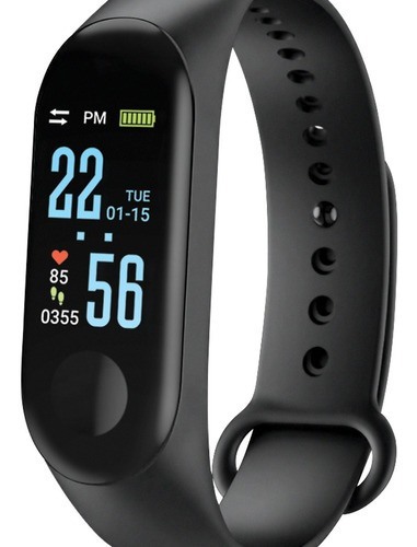 Reloj Pulsera Inteligente Smart Band Fitness Cronos Fit Color de la caja Negro Color de la malla Negro