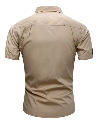 Camisa Vaquera De Algodón Manga Corta Para Hombre S5 NostaLG