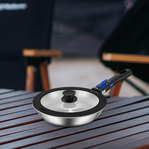 Sartén Compacta Para Acampar, Utensilios De 26cm Con Tapa