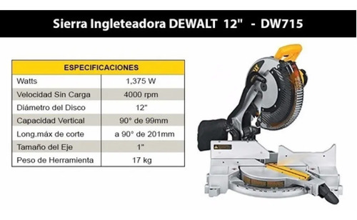 Sierra Ingletadora Dewalt Dw715 | Envío gratis