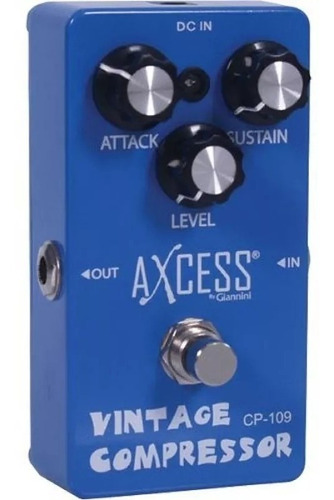 Pedal Vintage Compressor Axcess Cp-109 Giannini P/ Guitarra Cor Azul