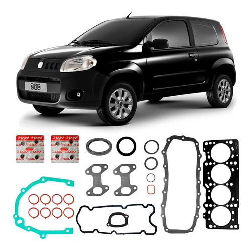 Jogo Junta Motor Fiat Uno 1.4 8v 2011 A 2016 Completo Sabó