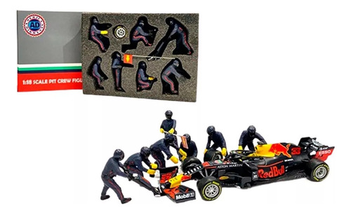 Red Bull F1 Diorama Equipo Pits Formula 1 Escala 1/18 Nuevo