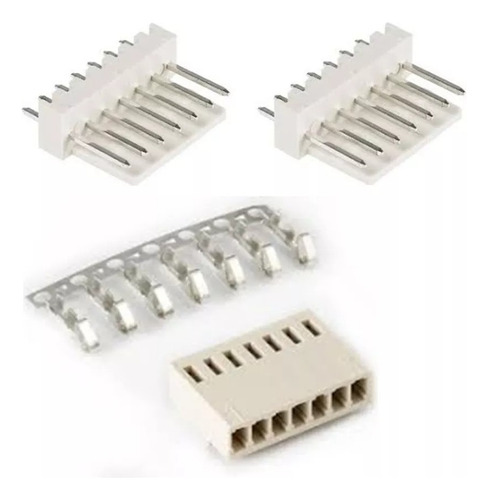 50x Kit Conector Kk 2,54mm 7 Vias Mach + Femea + Pinos