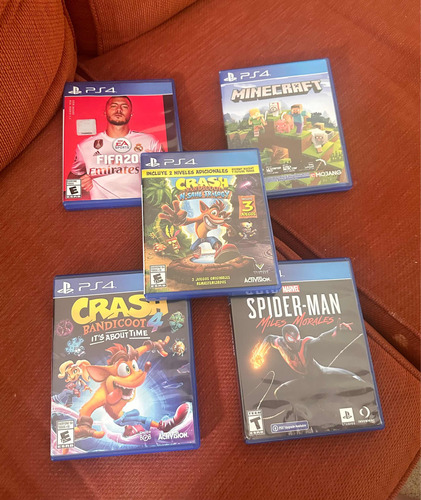 Juegos Play4 Fifa20 - Crash3 - Crash4 - Spiderman - Minecraf