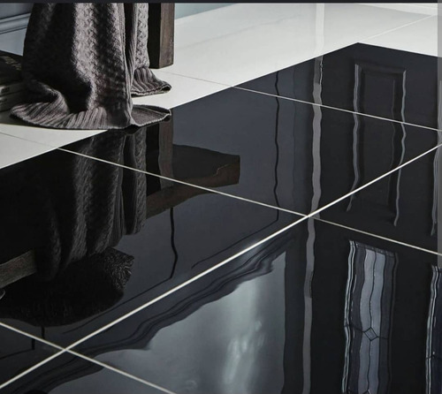 Eu Porcelanato Chino Negro Brillante Todo Masa Rect 60x60 