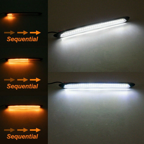 2 Luces Led Universales De Circulación Diurna, Color Blanco,