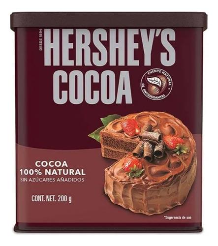 3 Pza Cocoa En Polvo Hershey's Natural, 200 G