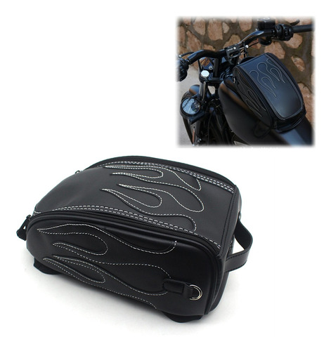 Pu Toolkit Bolsa Cuero Motocicleta Cubierta Del Tanque De