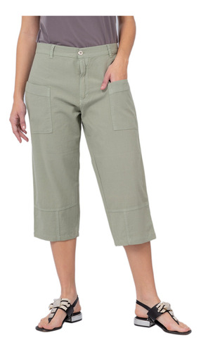 Pantalon Capri Lienzo Mujer Clasico Talles Grandes