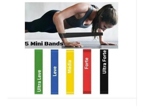 5 Mini Band Elastico Academia Fit Treino Funcional Exercício